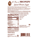 Monin spiced brown sugar nutrition label