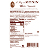 a Monin white chocolate nutrition label