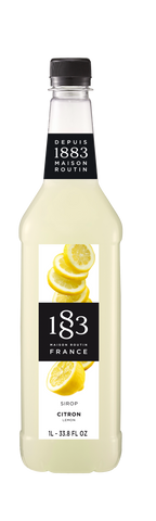 1883 Lemon is a light yellowish cream color white bright yellow sliced lemons on the label