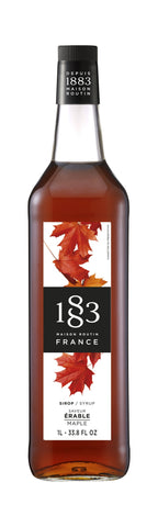 1883 Maple is a pure maple brown with golden red maple leaves on the label