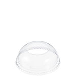 clear domed lid with a 2 inch round hole on the top 