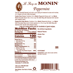 a Monin peppermint nutrition label 