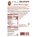 Monin spiced brown sugar nutrition label