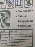 the box end of a ripple grip 16oz. cup showing what he box looks like