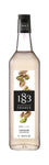 1883 pistachio is almost clear but there is a tome of pink that comes through half cracked tan and green pistachio nuts are on the label