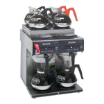 a Bunn CWTF Twin Brewer with 6 pots of coffee brewing 