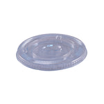 clear flat lids with a straw X in the middle of the lid 