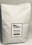 white 5 pound bag of Lakes Bistro Roast coffee with a black and white label