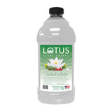 64oz bottle of Lotus White a clear bottle with a milky look and green lotus label 