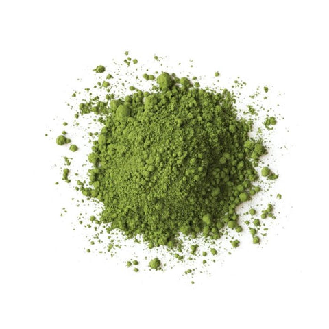 all you see is a bright green pwder in a small pile this powder is Matcha