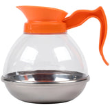 ss steel bottom clear top and orange handle 