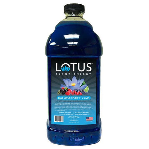 bottle of blue lotus plant energy concentrate that is blue in color