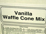 vanilla waffle cone mix label